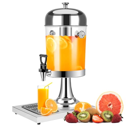 Dispensador de zumo, sistema de refrigeración, dispensador de bebidas de 8 L con grifo, dispensador profesional de zumo gastro, 8 litros, con unidad de refrigeración y dispositivo de goteo, diseño