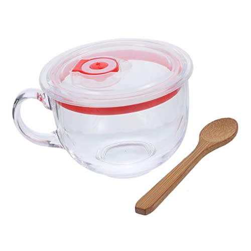 YARNOW 1 Conjunto De Xícara De Café Da Manhã Copos De Vidro Tampa Recipientes De Vidro Recipiente Tr