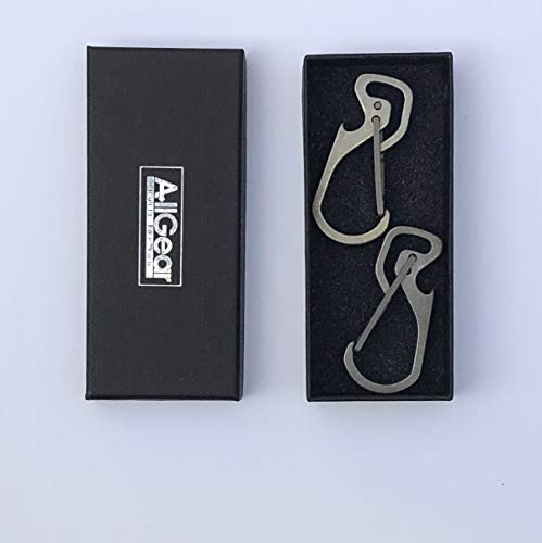 AllGear 2-Pack, Titanium Carabiner Key Chain Holder, Bottle Opener with Quick Release Multi-Tool