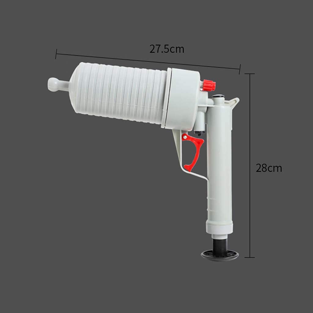 Ducomi Pistola de Limpieza de Drenaje – Herramienta de Desbloqueo de Inodoro para Tuberías Obstruidas - Blaster de Drenaje de Alta Presión de Aire -Bomba de Apertura para Baño, Cocina, Bañera (Gris)