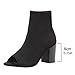 Womens Open Toe Knit Chunky Block Heels Sandal Summer Casual Slip On Breathable Sock Boots Fashion High Heel Booties for Women
