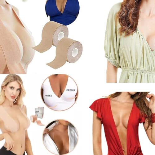 Kit 02 Fita Up para Sustentação dos Seios Adesiva Sutiã Invisivel Aumenta o Volume do Peito a Prova