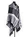 Cozy Checked Plaid Blanket Scarf - Soul Young Tartan Stylish Cape Wrap Shawl for Women and Men(One Size,Black)
