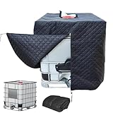 IBC Tank Abdeckung Winterfest, IBC Schutzhülle Verdicken Hitze & Frostschutz 1000L, Tank Container Abdeckung mit Reißverschluss, 210D Oxford Stoff(120 * 100 * 116cm)