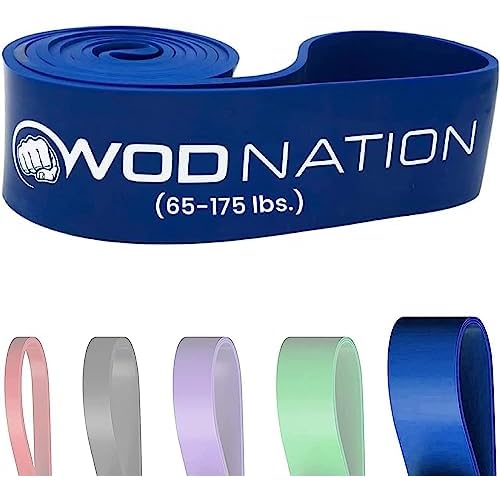 WOD Nation Pull Up Assistance Bands (10-175lbs Band) – Best for Pullup Assist, Chin Ups, Resistance Bands Exercise, Stretch, Mobility Work & Serious Fitness – 41 inch Straps