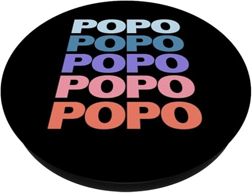 Miniatura 2 de Funny Modern Repeated Text Design Popo Grandpa Granddad PopSockets Swappable PopGrip
