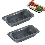 ★ Filtración rápida - El fregadero de cocina retráctil tiene una serie de agujeros de filtro distribuidos uniformemente en la parte inferior para un drenaje rápido y fácil, que puede contener y drenar todo con facilidad.