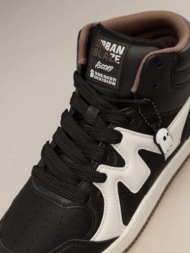 Image of The Souled Store UBZ Ascend: Men and Boys High Top Sneakers | Colourblocked Trainer with Durable PU, Padded Collar & Superior Grip Outsole