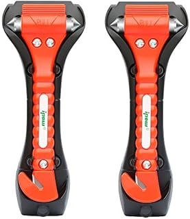 ipow [2 Pack] Car Emergency Escape Window Break Hammer Safety Seat Belt Cutter Tool (Big)