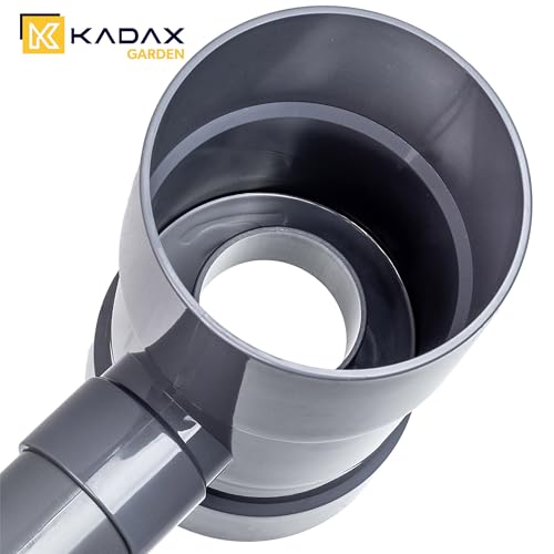 KADAX Collecteur d'eau de pluie 100mm, collecteur d'eau pour gouttière, voleur de pluie avec vanne intégrée, collecteur d'eau en plastique de haute qualité, voleur d'eau (Gris) – vue 7