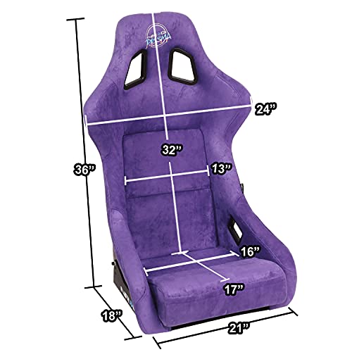 Nrg Innovations Nrg-Frp-302Pp-Prisma Universal Fixed Back Bucket Racing Seat For 6-Point Harnesses, Size L, Purple Seat Cover #TOP6