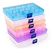 ilauke Fächer Aufbewahrungsbox, Plastik Aufbewahrungsbox in 5 Farben Sortierbox Sortimentsboxen Einstellbar Fächer für…