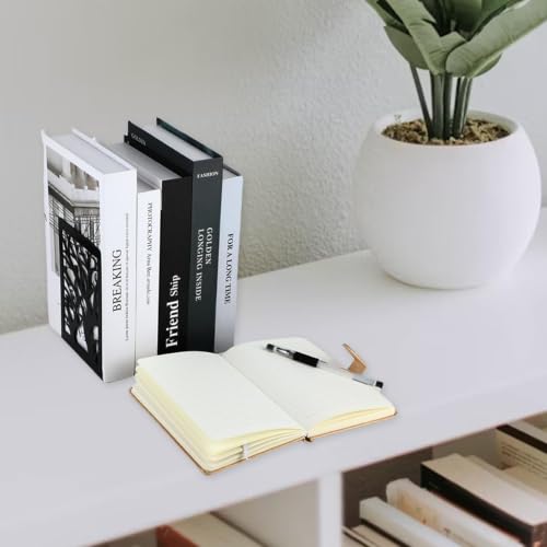 Wenrescry 2 Paires Serre-Livres Métal Antidérapant - Lot de 4 Pièces, Organisateur Livres pour Étagères, Presse-Livres Robuste pour Bureau, Maison, École, Bibliothèque - Noir Mat – vue 7