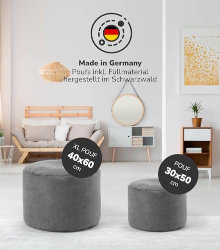 Pouf Mokebo XL Hocker Bodenkissen 60x40cm Sitzhocker für drinnen
