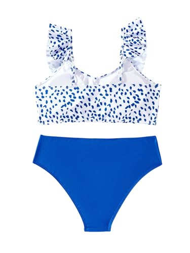 SOLY HUX Girl's Bathing Suit Allover Print Ruffle Trim Bikini Set Two Piece Swimsuit2