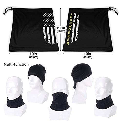 Ironworker american flag neck gaiter black face mask unisex balaclava for men and women