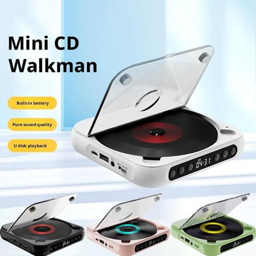 Lecteur CD portable avec Bluetooth 5.0 et batterie rechargeable 2000mAh