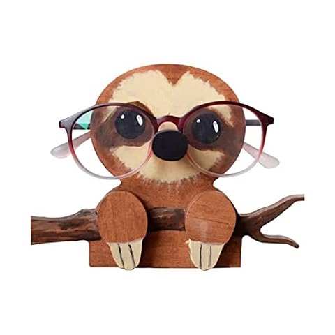 Creative Animal Shape Glasses Stand, Christmas Creative Wooden Animal Spectacle Holder, Hand Carved Decor Gifts for Home Office Desk Decor Accessories Christmas New Year Gifts (Sloth) Cover