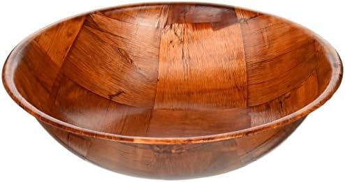 Winco WWB-10 Wooden Woven Salad Bowl, 10-Inch, Brown