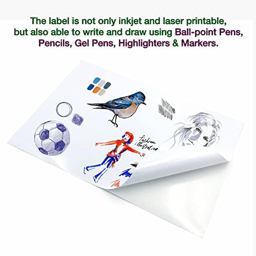 Evergreen Goods - Carta fotografica adesiva bianca lucida, formato A4, per etichette personalizzate, ideale per artigiani e proprietari di piccole imprese, resistente agli schizzi, compatibile con