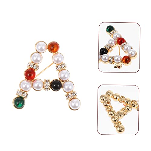 Sewacc 1Pc Letter Brooch Pin Women’s Jewelry Retro Backpack Pearl Jewelry Alphabet Pin Fashion Jewelry For Women Wedding Pearl Brooch Party Brooch Clothes Decor Alloy Brooch Pin Pendant #TOP2