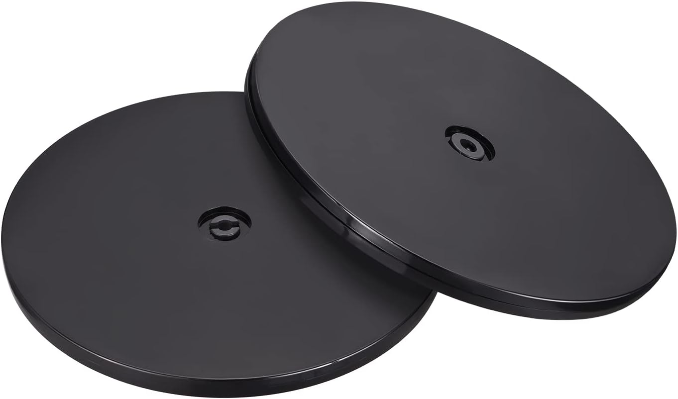 MECCANIXITY 9inch Rotating Swivel Stand with Steel Ball Bearings Lazy Susan Turntable for Kitchen Corner Cabinets, Black Pack of 2