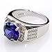 925 sterling silver square CZ cubic zirconia inlaid classic men's ring simulated diamond ring wedding/engagement/anniversary/Valentine's Day engagement ring fashionable silver jewelry party accessories Size 7-13(8, Blue)