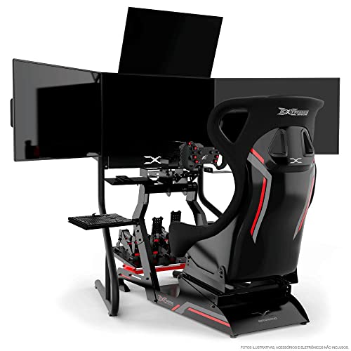 Extreme Simracing Suporte Para Tela Superior de Cockpit Simulador e Suporte Para Volantes