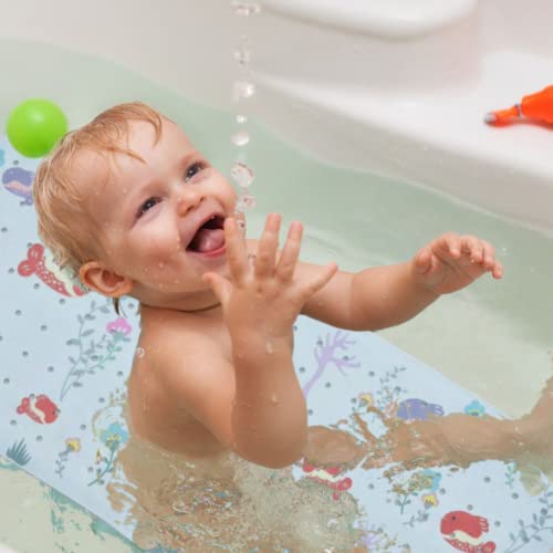 Image of ENKOSI Bath Mat - Large Non Slip Bathtub & Shower Mat - Extra Long 40 X 16 Inch Bathroom Mats for Tub Nonslip Anti Slip Bathmats (Aquarium Print)