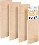 États-Unis Art Supply 4" x 12" Panneaux de peinture en bois de bouleau, Galerie 1-1/2" Berceau profond (paquet de 4) - Toiles murales en bois de profondeur d'artiste - Peinture Métiers d'artisanat, acrylique, huile, encaustique