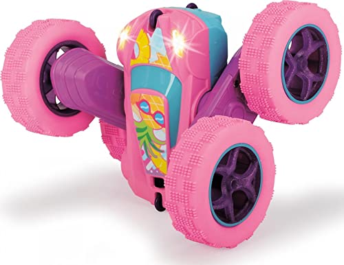 Dickie Toys Pink Drivez RC Candy Flippy, ferngesteuertes Spielzeugauto, Rotations- und Flip-Funktion, mit Fernbedienung, bis 8 km/h, f&uuml;r Jungen und M&auml;dchen, beleuchtet, ab 6 Jahren, 28 cm, Pink/T&uuml;rkis