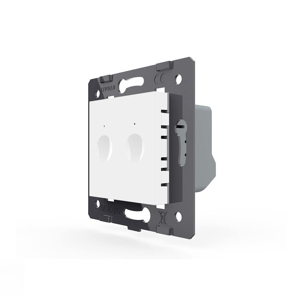 Livolo Notch - Pulsador Persiana, Interruptor de Persiana para Persianas (módulo VL-FC2NW-2WPS21), color blanco