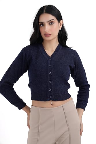 Image of Women Winter Wear V-Neck Full Sleeves Regular Fit Woollen Blouse