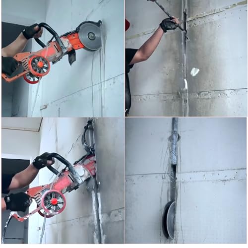 KATSU Tools 6800W Powerful Wall Saw Chaser, 27cm Cutting Capacity, Handheld and Lightweight, 192mm Dual Diamond Saw Blades, Dust-Free Concrete Brick Walls Grooving Slotting Machine 5 KATSU Tools 6800W Powerful Wall Saw Chaser, 27cm Cutting Capacity, Handheld and Lightweight, 192mm Dual Diamond Saw Blades, Dust-Free Concrete Brick Walls Grooving Slotting Machine - Image 5