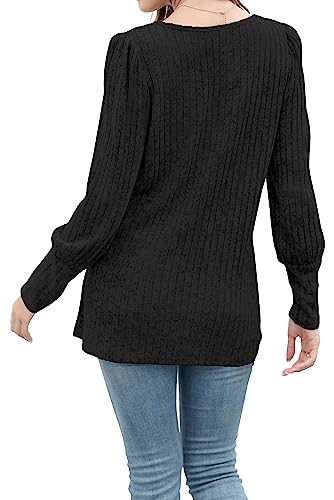 Image of WIHOLL Womens Tops Dressy Casual Fall Sweaters Square Neck Fashion Clothes 2023