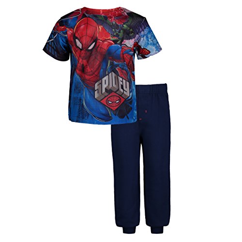Marvel Avengers Spiderman Baby Boys' Mesh T-Shirt & French Terry Pants Clothing Set (12 Months) Blue