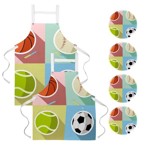 Tablier de serveuse imprimé basket pour le restaurant et bistrot