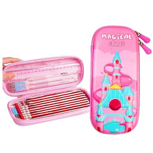 Image of Amitasha Cartoon Pen Bag, 3D Three-Dimensional Pencil Case, Large Capacity Multi-Functional EVA Pencil Box, Stationery Case for School (Magical Castle)