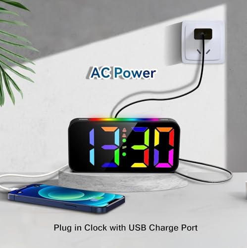 RGB Large-Display Loud Kids Alarm Clock