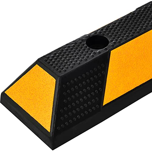 Global Industrial Parking Stop/Curb Block, 72\" Rubber, Black with Yellow Stripes - Thumbnail 5