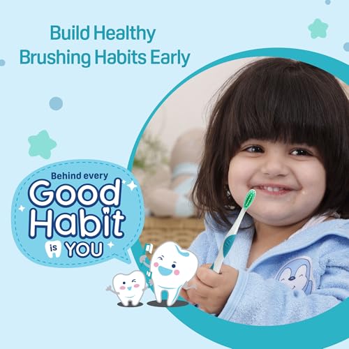 Image of Pigeon Kids Toothbrush for 2-6 Years | Soft Bristles | Gentle on Gums | Ergonomic Grip | BPA Free | Blue Colour | Oral Care