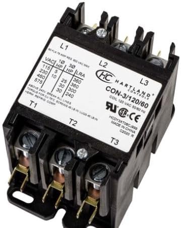 3 Pole 60 Amp 120 Volt Coil Contactor…
