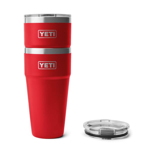 YETI Rambler 30 oz (887 ml) Stackable Cup with Removable Magslider Lid, Stainless Steel Vacuum Insulated Coffee Cup, Rescue Red - Image 3