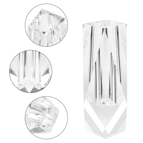 Kitcom Flower/Bud Crystal Vase Decorative Vases for Home, Wedding, Christmas, Outline Dimensions W2.4''xH6.3'', Clear with Gift Box by kitCom - Image 8