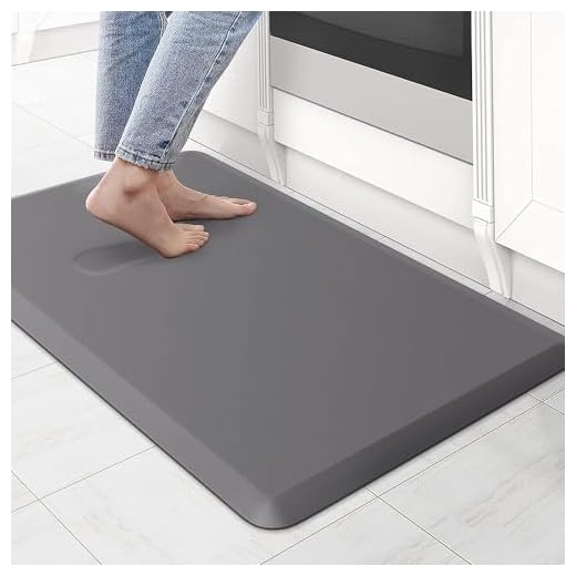 Lifekrafts New Anti Fatigue Floor Mat Thick Perfect Kitchen Mat, Standing Desk Mat. Comfort at Home, Office, Garage 82x52x1.8 cms (Grey)