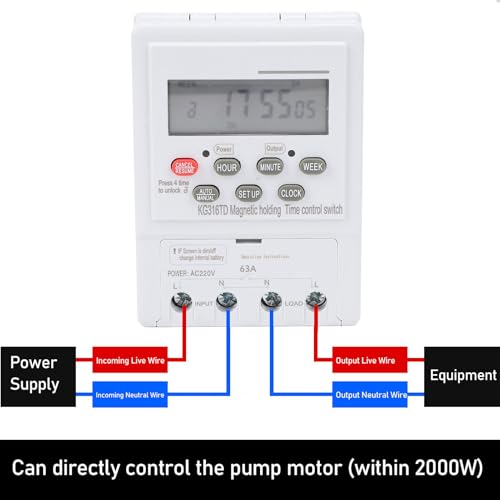 Minuterie Numérique Automatique AC220V avec 16 programmes Marche/Arrêt - 4