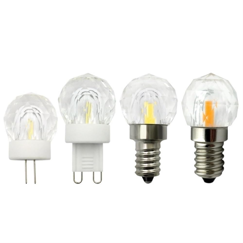1fortunate Confezione da 50, sorgente luminosa a LED AC220V 3W G4/G9/E14 COB Lampada a sospensione in cristallo(Warm white,G4 3W)