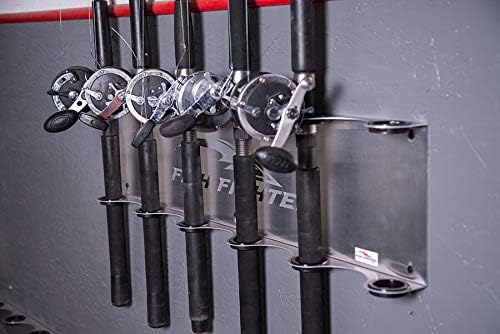 Offshore Rod Rack For Garage or Wall | Six Offshore (6) Rod Fishing Pole Holder | Premium Marine Grade Aluminum Fishing Rod Holders