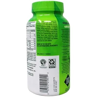 Vitafusion Calcium, Gummy JKHyWW Vitamins for Adults, 500 mg, 100 Count (Pack of 2)