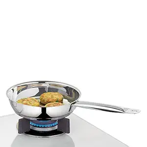 Borosil Cookfresh Stainless Steel Frying Pan 1.5 L (20 cm) | Impact Bonded Tri-ply Bottom | Gas Stove, Induction, Hot Plate Friendly | Uniform Heating, Cooltouch Handle | Skillet Fry Pan